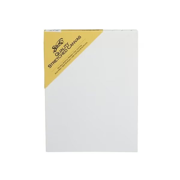 Quality Stretched Canvas, Double Acrylic Primed, 9 x 12 Inches, White, Sax, Mfr#: 35501
